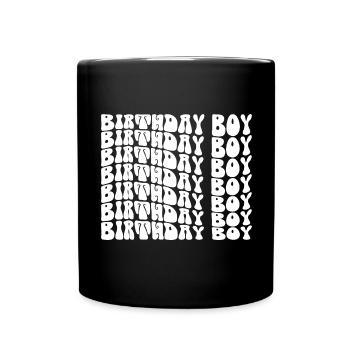 Anniversaire Garçon Groovy Rétro Vintage Anniversaire - Mug uni - noir - Devant