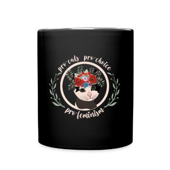 Cat lover Women's rights Cat feminism - Full Colour Mug - black - Front