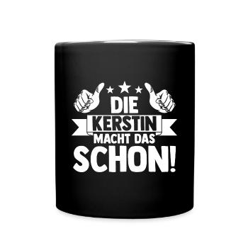 Kerstin - Tasse einfarbig - Schwarz - Vorne