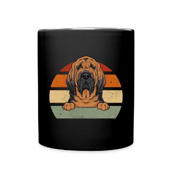 Bloodhound Hund Bluthund - Tasse einfarbig - Schwarz - Vorne