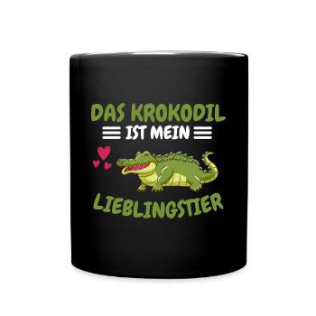 Das Krokodil ist mein Lieblingstier Krokodil - Tasse einfarbig - Schwarz - Vorne