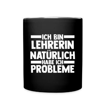 Schullehrerin Lehrerin - Tasse einfarbig - Schwarz - Vorne