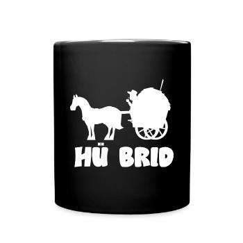 Pferdekutsche Hü Brid Hybrid Auto Pferd - Tasse einfarbig - Schwarz - Vorne