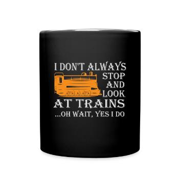 Lokführer Bahn Design I Model Eisenbahn - Tasse einfarbig - Schwarz - Vorne