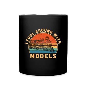 Lokführer Bahn Design I Model Eisenbahn - Tasse einfarbig - Schwarz - Vorne