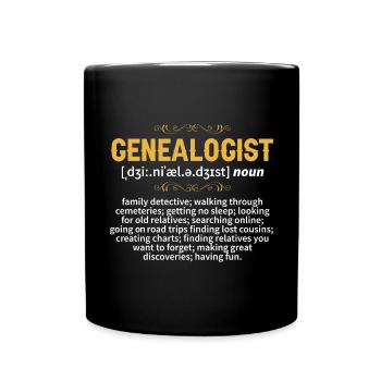 Genealogie Ahnenforschung Ahnenforscher - Tasse einfarbig - Schwarz - Vorne