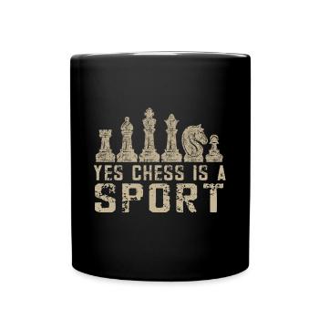 Lusitger Schachspieler Spruch I Schach - Tasse einfarbig - Schwarz - Vorne