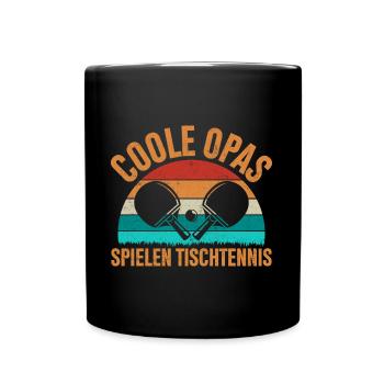Geschenkidee Opa Tischtennis Tischtennisspieler - Tasse einfarbig - Schwarz - Vorne