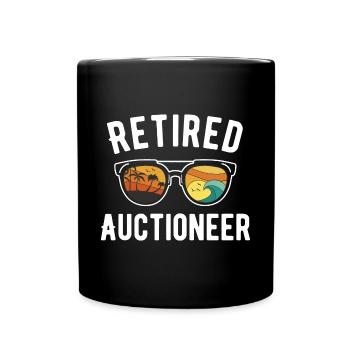 Retired auctioneer Beach Getaway - Full Colour Mug - black - Front