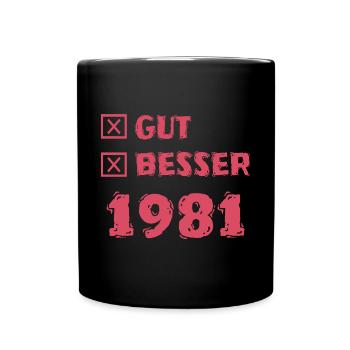 Jahr 1981 - Tasse einfarbig - Schwarz - Vorne