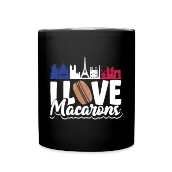 I Love Macaron Paris France Patisserie - Full Colour Mug - black - Front