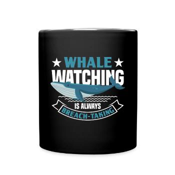 Whale Watching Whale Watching Orca Blue Whale - Full Colour Mug - black - Front