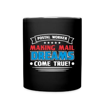 Postbote Briefträger Brief Paketdienst Geschenk - Tasse einfarbig - Schwarz - Vorne