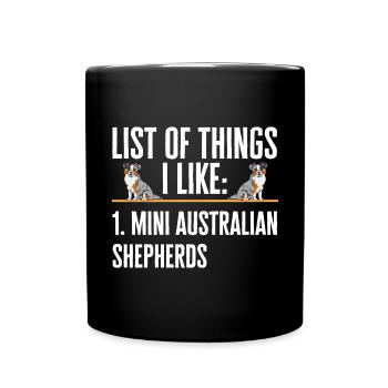 Miniature Australian Shepherd - Full Colour Mug - black - Front