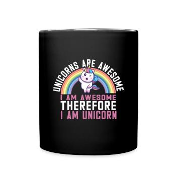 Lustiger Einhorn Spruch I Einhörner - Tasse einfarbig - Schwarz - Vorne