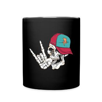 Rock Skull - Tasse einfarbig - Schwarz - Vorne