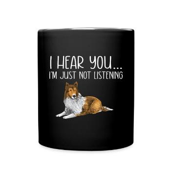 Longhair Collie Rough Collie Dog - Full Colour Mug - black - Front