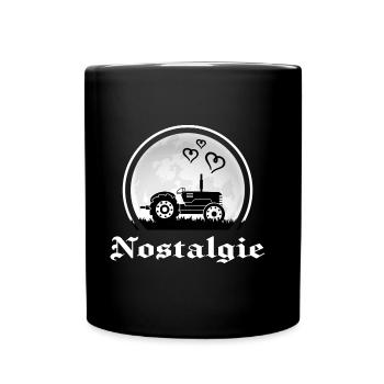 Traktor Traktorfahrer "Trecker-Nostalgie" - Tasse einfarbig - Schwarz - Vorne