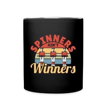 Spinners Ain't Winners Retro Foosball - Full Colour Mug - black - Front