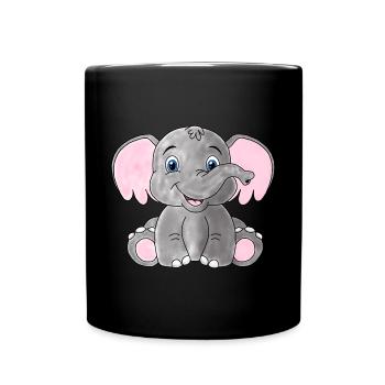 Baby Elephant - Full Colour Mug - black - Front