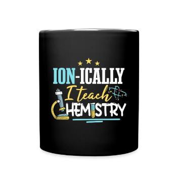 J’enseigne la chimie - Mug uni - noir - Devant