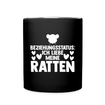 Nagetier Ratte Ratten - Tasse einfarbig - Schwarz - Vorne