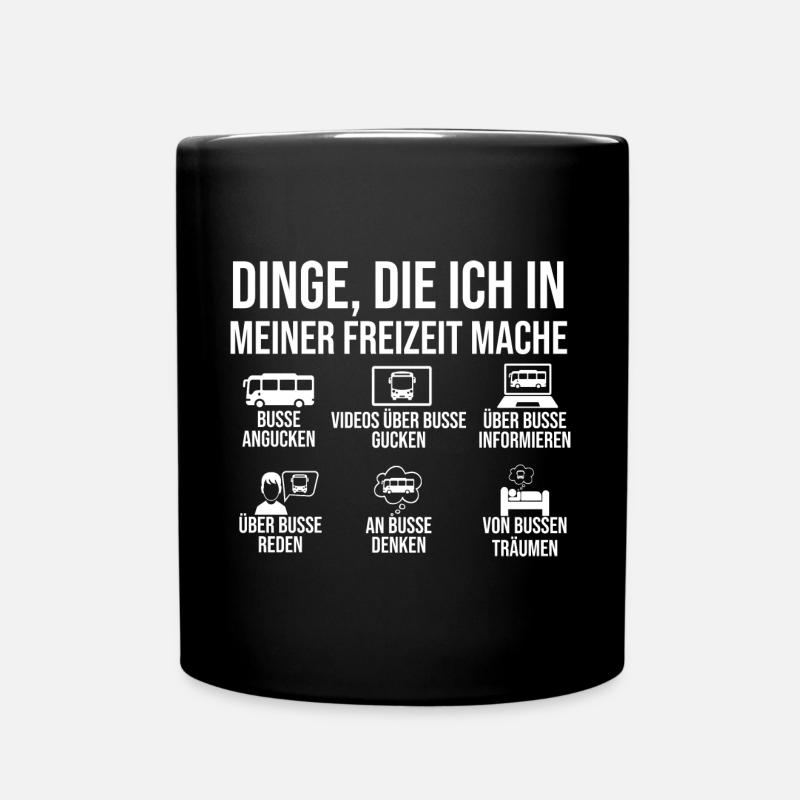 Busfahrer Bus - Tasse einfarbig - Schwarz