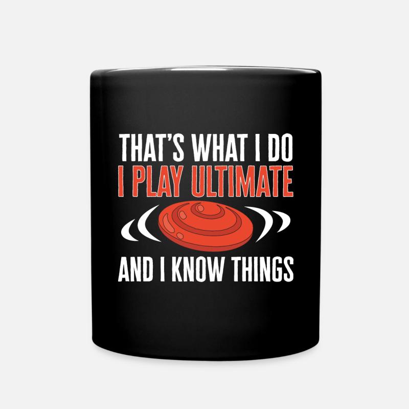 Ultimate Frisbee Throwing Disc - Full Colour Mug - black