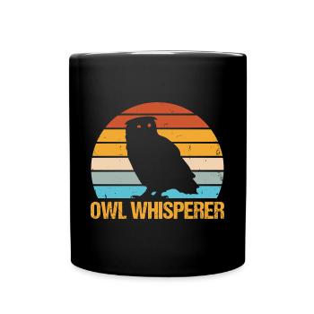 Owl Whisperer Nocturnal Retro Birds Of Prey Ornith - Tasse einfarbig - Schwarz - Vorne
