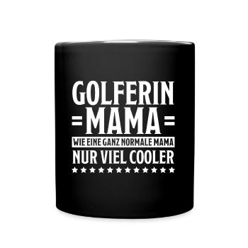 Golferin Minigolf Golf Spruch Golferin Geschenk - Tasse einfarbig - Schwarz - Vorne