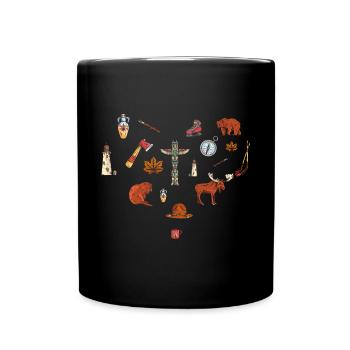 Canadian Vintage Symbols Canada Flag Maple Leaf - Tasse einfarbig - Schwarz - Vorne