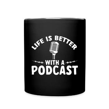 Podcaster Podcast - Full Colour Mug - black - Front