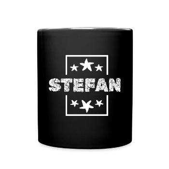 Vorname Stefan - Tasse einfarbig - Schwarz - Vorne