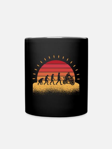 Biker Motorradfahrer Evolution Motorrad - Tasse einfarbig - Schwarz
