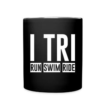 I Tri, Run Swim Ride - Full Colour Mug - black - Front