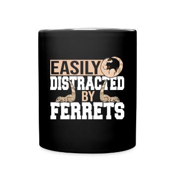 Drôle Facilement Distrait Par Les Furets Animaux De Compagnie Weas - Mug uni - noir - Devant