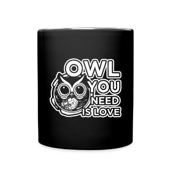 Love Funny Funshirt Owl Owl Bird - Full Colour Mug - black - Front