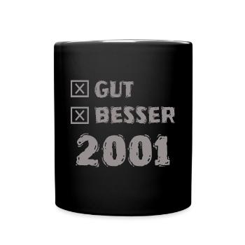 Jahr 2001 - Tasse einfarbig - Schwarz - Vorne