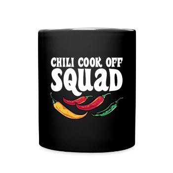Funny Chili Cook Off Squad Hot Spicy Food Pepper - Full Colour Mug - black - Front