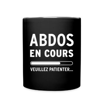 Abdos en cours Veuillez patienter - Mug uni - noir - Devant