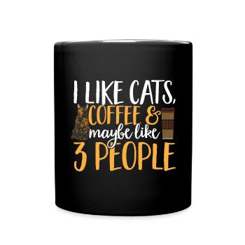 Schildpatt Katze Tortoiseshell Cat Tortie - Tasse einfarbig - Schwarz - Vorne