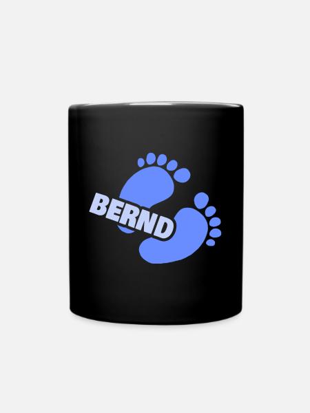 Fußabdruck Bernd - Tasse einfarbig - Schwarz