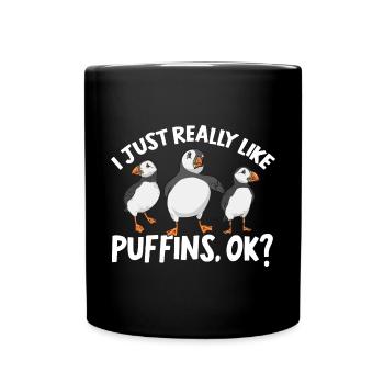 puffin puffin auke birds Lunde - Full Colour Mug - black - Front