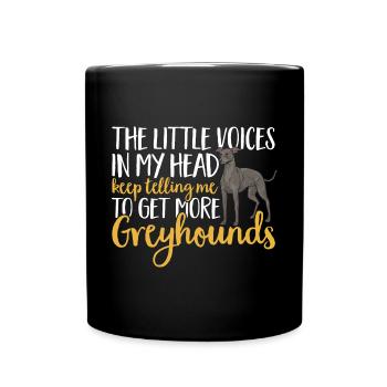 Italienischer Windspiel Windhund Hunde - Tasse einfarbig - Schwarz - Vorne