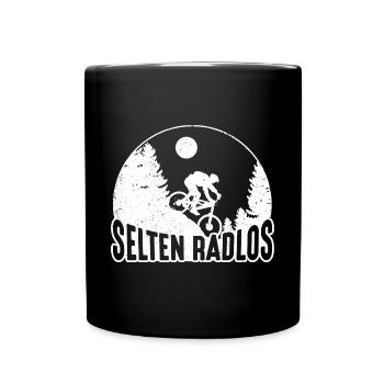 Coole Fahrrad und Mountainbike Geschenke MTB - Tasse einfarbig - Schwarz - Vorne