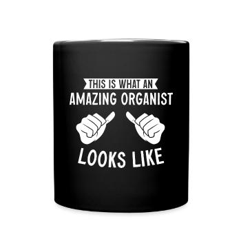 Organiste : organiste, organiste d’église, orgue - Mug uni - noir - Devant