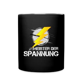 Elektriker Elektroniker T-Shirt - Tasse einfarbig - Schwarz - Vorne