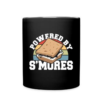 Vintage Powered By Smores Camping Marshmallow Retr - Full Colour Mug - black - Front