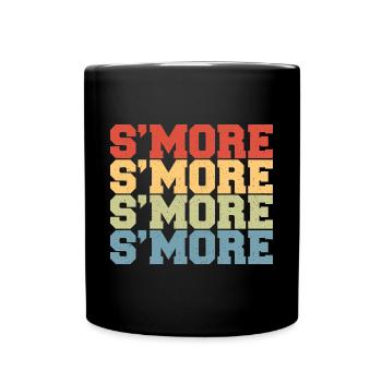 Smore Campfire Vintage Marshmallow Retro - Mug uni - noir - Devant