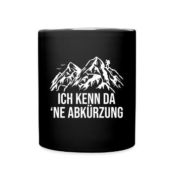 Ich kenn da ne Abkürzung - Wandern Humor - Tasse einfarbig - Schwarz - Vorne